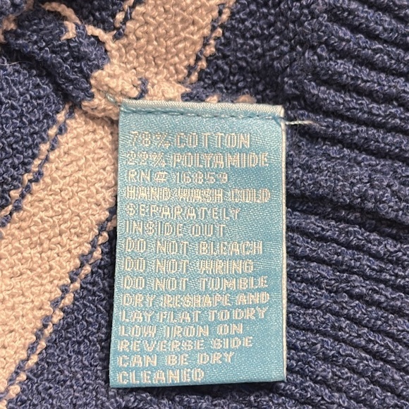 J. McLaughlin Womens Striped Knit Crew Neck Sweater Sz Small Preppy Classic Chic - Picture 7 of 7